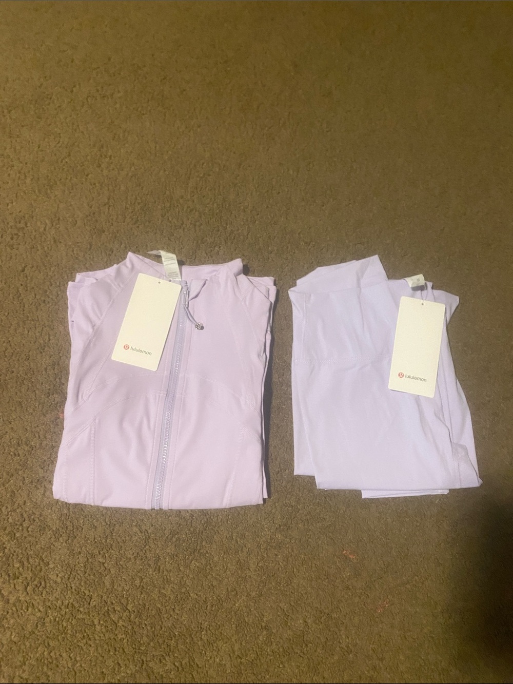 lululemon athletica Girls' Light Lavender Zip Jacket and Leggings Set